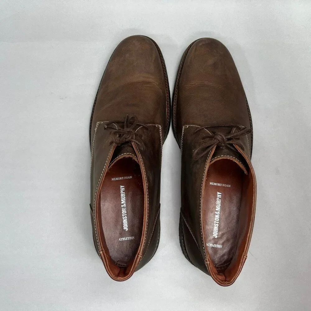 Johnston & Murphy Copeland Chukka Boots Men's Size 15‎ Brown Leather Shoes